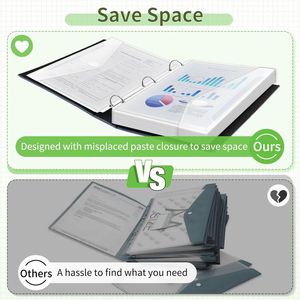 Clip per Raccoglitori Trasparenti Super Resistenti, Confezione da 30, con Chiusura Salvaspazio a 3 Anelli, Alta Capacità - Product Image 2