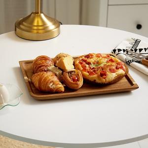 Plateau de service en bois d'acacia massif, fait main, de luxe, pour le petit-déjeuner, le thé, le café, plateau de présentation - Product Image 2