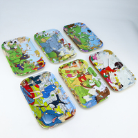 Vente en gros plateau de fumage bas quantité minimale de commande métal personnalisé plateau roulant plateau de fumage en étain avec briquet et broyeur