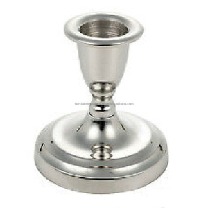 Bougeoir conique en aluminium fini nickel pour la décoration d'éclairage domestique Autres bougeoirs Lanternes et bocaux à bougies - Product Image 4
