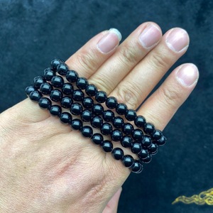 Natural Black Onyx Beaded Bracelet Wholesale Stretch Elastic Crystal Bracelet for <b>Men</b> Women Protection Healing Jewellery Bulk, - Product Image 2