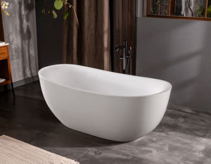 Bañera de Lujo Independiente de Acrílico Blanco Brillante de 1.7m, Diseño Moderno para Baño, Hotel o Villa - Product Image 3