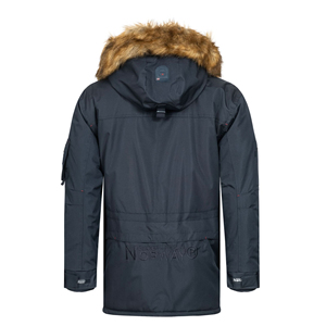Men's Winter Waterproof Knitted Stand Parka Jacket Fur Hood Windproof Thick Quilted Long Sleeve Solid Color Casual Outwear OEM - Product Image 2