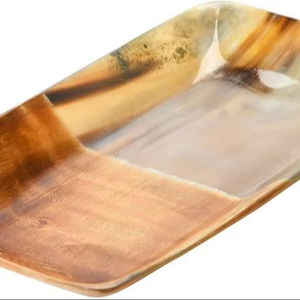 Bandeja de cuerno de búfalo natural hecha a mano de alta calidad con acabado pulido natural para decoración de mesa a precio de mayorista. - Product Image 1