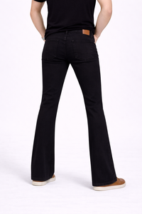 Vaqueros de mezclilla de corte recto para hombre Midnight Black Boot Cut Premium Comfort – Un prenda esencial elegante para el día a día. - Product Image 3