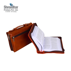 Ultimate Choice <b>A4</b> Genuine Leather Hard Cover Bible Sewing Binding Offset <b>Paper</b> Material Hot Foil Stamping for Book Packaging - Product Image 4