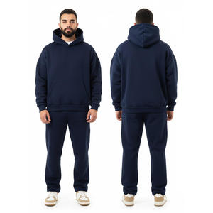 Ensemble de survêtement molletonné épais personnalisé pour homme – Coupe décontractée, style streetwear, vente en gros usine - Product Image 4