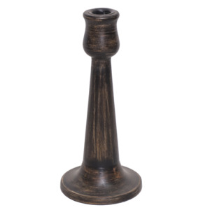 Rustic Black Handcrafted Wood <b>Candle</b> Holder Tall Farmhouse Home Decor - Product Image 4