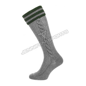 2026 Best Selling Traditional <b>Men</b> Bavarian Wool/Spandex <b>Socks</b> New Design Solid Gray/Green Color High Quality Custom Logo 10 Pair - Product Image 2