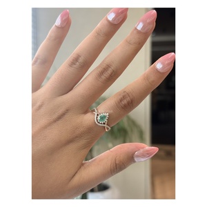 Elegant Pear Cut Lab Grown Diamond Halo <b>Ring</b> 0.20 Ct 14 KT Gold <b>Split</b> Shank Floral Cluster Engagement Anniversary Jewelry Women - Product Image 1