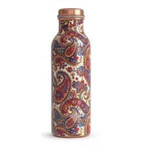 Wholesale Handmade Pure <b>Copper</b> <b>Drinking</b> <b>Bottle</b> | Cute Seashell Print Design | Portable Metal Yoga Gym Water Vessel - Product Image 2