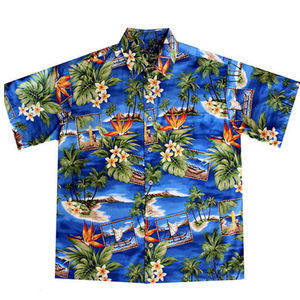 เสื้อเชิ้ตแขนสั้นคอปกสำหรับผู้ชายลายต้นปาล์มริมทะเลเขตร้อนคอลเลคชั่นฤดูร้อน - Product Image 5