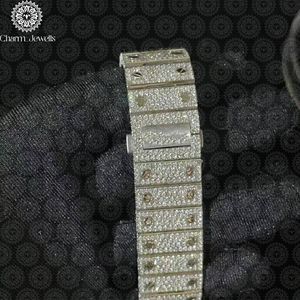 Montre de luxe pour homme Charm_Jewells, cadran carré avec diamants, boîtier en acier inoxydable, mouvement mécanique, verre 40 mm, résistance à l'eau 10 bars, tendance - Product Image 3