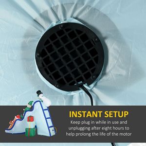 Pista da Sci Gonfiabile LED Impermeabile 85FT con Pupazzo di Neve, Elfo e Omino di Pan di Zenzero, Decorazioni Natalizie da Esterno - Product Image 6