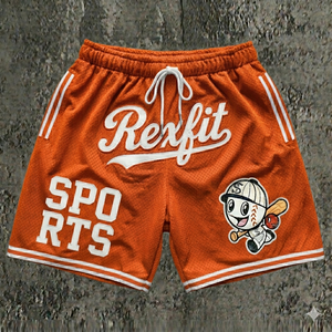 กางเกงบาสเก็ตบอล Rexfit Sports แบบขายส่งสำหรับผู้ชาย สีน้ำตาล กางเกงออกกำลังกาย กางเกงกีฬา ระบายอากาศได้ดี น้ำหนักเบา - Product Image 2