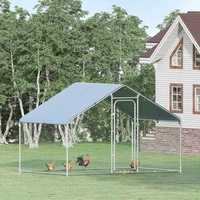 Poulailler en acier galvanisé, cage à volailles durable avec couverture imperméable, emballé en boîte, capacité de 50 lb pour l'extérieur, la cour