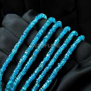 Cuentas de Apatita Neón Lisas en Forma de Neumático, Cuentas de Piedras Preciosas Naturales de Apatita Neón, Cuentas Planas de Disco de 4-5MM para Fabricación de Joyas - Product Image 3
