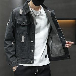 Custom Lobster Raw Fireman Clasp Cropped Carpenter Mechanic Outerwear Bomber <b>Worker</b> Workwear Work Jeans Denim <b>Jacket</b> for Men - Product Image 2