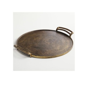 Luxury <b>Gold</b> Aluminum Rectangle <b>Serving</b> <b>Tray</b> with Handle for Party and Home Kitchen Use - Product Image 5