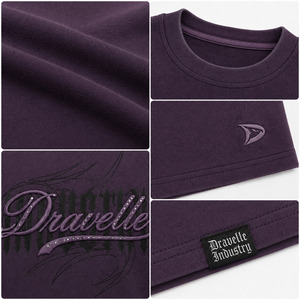 Camisetas Oversize de Gimnasio y Streetwear, Camiseta Gráfica Aubergine Y2K, Camiseta Streetwear con Pedrería y Escritura Puff, Ajuste Relajado - Product Image 6