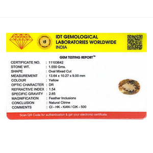 Piedra Preciosa Suelta de Citrino Ovalada Cabujón de 7.75 Ct para Joyería Fina - Product Image 4