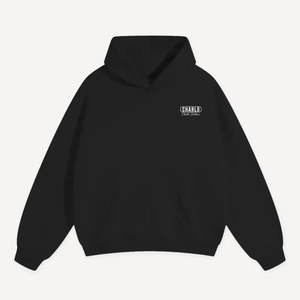 Sudadera con Capucha Extra Grande Unisex CHARLO, Color Sólido, Algodón French Terry, Estilo Casual para Otoño, Diseño con Logotipo Frontal y Bolsillo - Product Image 3