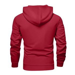 <b>Men's</b> Hooded Tracksuit Solid Color Casual Wear High Quality Cotton Fleece Tracksuit Sportwear Tracksuit Running Tracksuit - Product Image 4