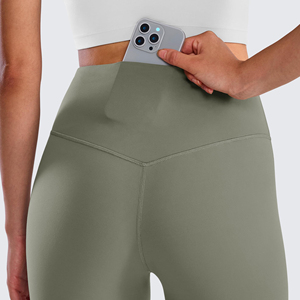 Wholesale Custom Women Mid Waist <b>Flare</b> Yoga <b>Leggings</b> Lightweight Anti-Bacterial Breathable Sports Running Training Gym Pants - Product Image 4