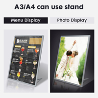 Boîte à lumière LED rectangulaire moderne en aluminium personnalisée, affichage de menu de restaurant suspendu, panneau publicitaire ultra fin rétroéclairé