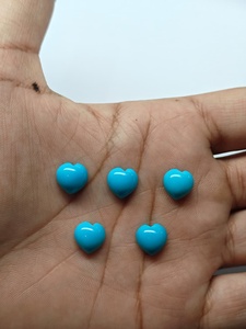 Cabochons en turquoise naturelle d'Arizona Sleeping Beauty, forme de cœur lisse, 10x10 mm, haute qualité, best-sellers. - Product Image 4