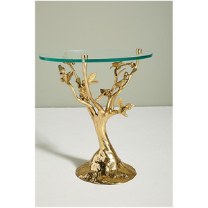 Table d'appoint de luxe en aluminium fait main avec finition antique et design Art Déco pour la décoration intérieure et les cadeaux de Diwali - Product Image 6