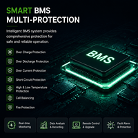 Système de stockage solaire 200 kWh, batterie LiFePO4, protection IP21, armoire BESS commerciale avec BMS intelligent, unité d'alimentation de secours, kit extérieur