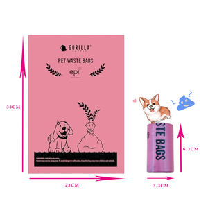 Vente en gros de sacs à 8 rouleaux roses personnalisés de sacs à crottes de chien biodégradables et écologiques de Taïwan - Product Image 2