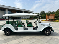 Navette électrique de style rétro vintage pour hôtel et complexe hôtelier, 11 places, carrosserie en acier à côtés ouverts, batterie améliorable, OEM