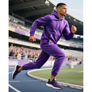 Vêtements d'hiver personnalisables thermocollés - Ensemble pull et jogging en coton thermique Elite - Product Image 4