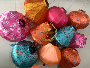 Linternas de seda impermeables al aire libre, linterna de Festival tradicional vietnamita, linterna de seda tradicional de Vietnam colorida de Año Nuevo - Product Image 2