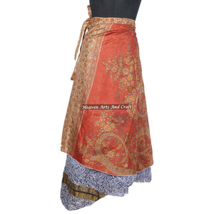 New Collection of Party Wear Sari Silk <b>Long</b> Wrap <b>Skirts</b> for Girls Rajasthani Indian Women Wear Art Silk Rapron <b>Skirt</b> Indian - Product Image 3