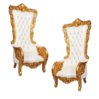 Fabriqué en Indonésie Royal King Throne Chairs Chaises à dossier haut pour hôtel et mariage Meubles design de luxe