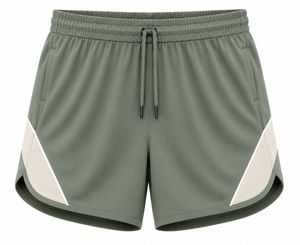 Shorts de sport pour homme en polyester noir, taille mi-haute, avec cordon de serrage, séchage rapide, respirant, écoresponsable, avec bande latérale et logo tricoté sur le devant - Product Image 4
