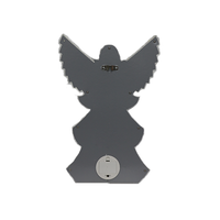 Figurine d'ange en acrylique LED argentée, statue éclairée en prière avec ailes scintillantes, décoration de porte pour les fêtes de Noël, approvisionnement en gros B2B en Chine
