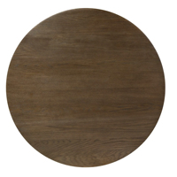 Nouvelle table basse de salon en bois de manguier massif, motif rond, avec base de piedestal élégante et finition brun foncé