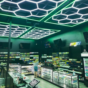 Indoor Garage <b>Light</b> for Auto Detailing Honeycomb Design LED Interlocking Installation for Car Wash Beauty Shop <b>Workshops</b> - Product Image 4