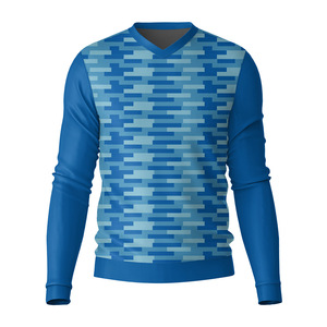 T-shirt à col en V pour homme, gris foncé, 100% coton biologique de luxe, pré-rétréci, certifié GOTS, manches longues, respirant, coupe ajustée - Product Image 5