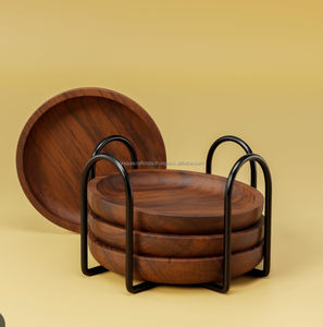 Sous-verre en bois fait à la main pour la décoration de table Prix de gros Fournitures en vrac de sous-verres en bois disponibles en Inde - Product Image 2