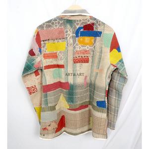 Indian Cotton Vintage Kantha <b>jacket</b> with <b>mandarin</b> <b>collar</b> and pockets button Autumn/Winter High Quality Quick Dry Plus <b>Jacket</b> - Product Image 6
