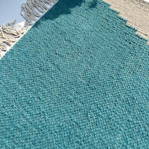 Bold Bauhaus-Inspired Abstract Geometric Wool Flatweave Rug Striking Teal Mustard <b>Slate</b> Triangles Non-Slip Eco-Friendly for - Product Image 2