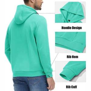 Sweat-shirt à capuche vert menthe pour homme, décontracté, streetwear d'hiver - Product Image 2