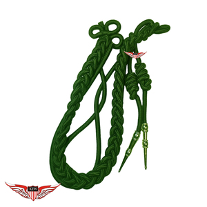 สายสะพายไหล่สีเขียวแบบเกลียวปลายสีทองเมทัลลิก - Product Image 1
