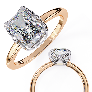 Lab Grown Diamond <b>Ring</b> 10K Gold Emerald Cut IGI Certified - Product Image 2