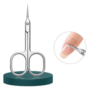 Ciseaux professionnels pour cuticules et sourcils en acier inoxydable courbé et aiguisé de 9,4 cm - Outil durable pour la manucure et le soin personnel - Product Image 4